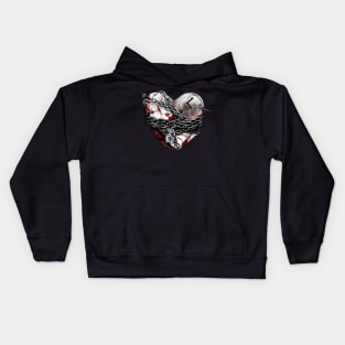 Vixx Chained up heart sticker Kids Hoodie